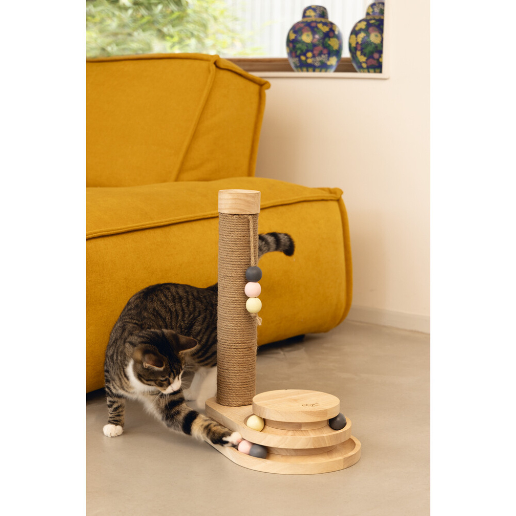 Beeztees Dbl Inez Kedi Tırmalama Tahtası ve Oyuncağı 38x24,5x47,5cm