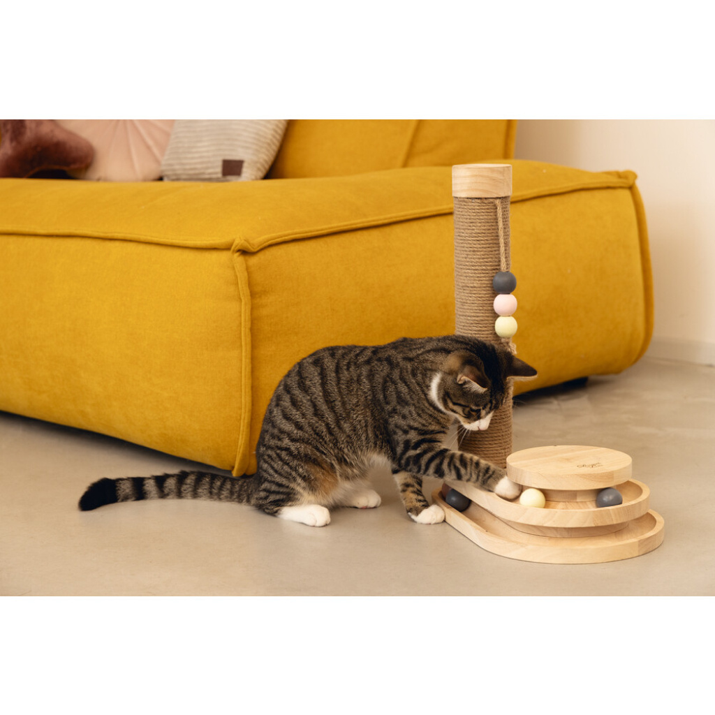 Beeztees Dbl Inez Kedi Tırmalama Tahtası ve Oyuncağı 38x24,5x47,5cm