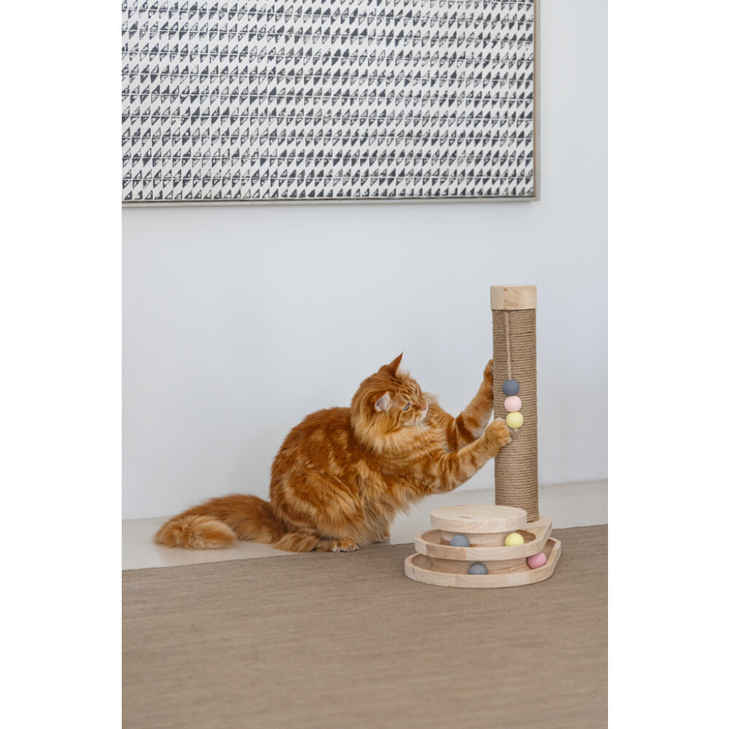 Beeztees Dbl Inez Kedi Tırmalama Tahtası ve Oyuncağı 38x24,5x47,5cm