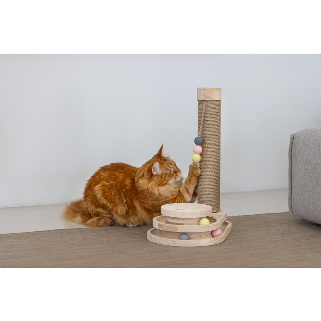 Beeztees Dbl Inez Kedi Tırmalama Tahtası ve Oyuncağı 38x24,5x47,5cm