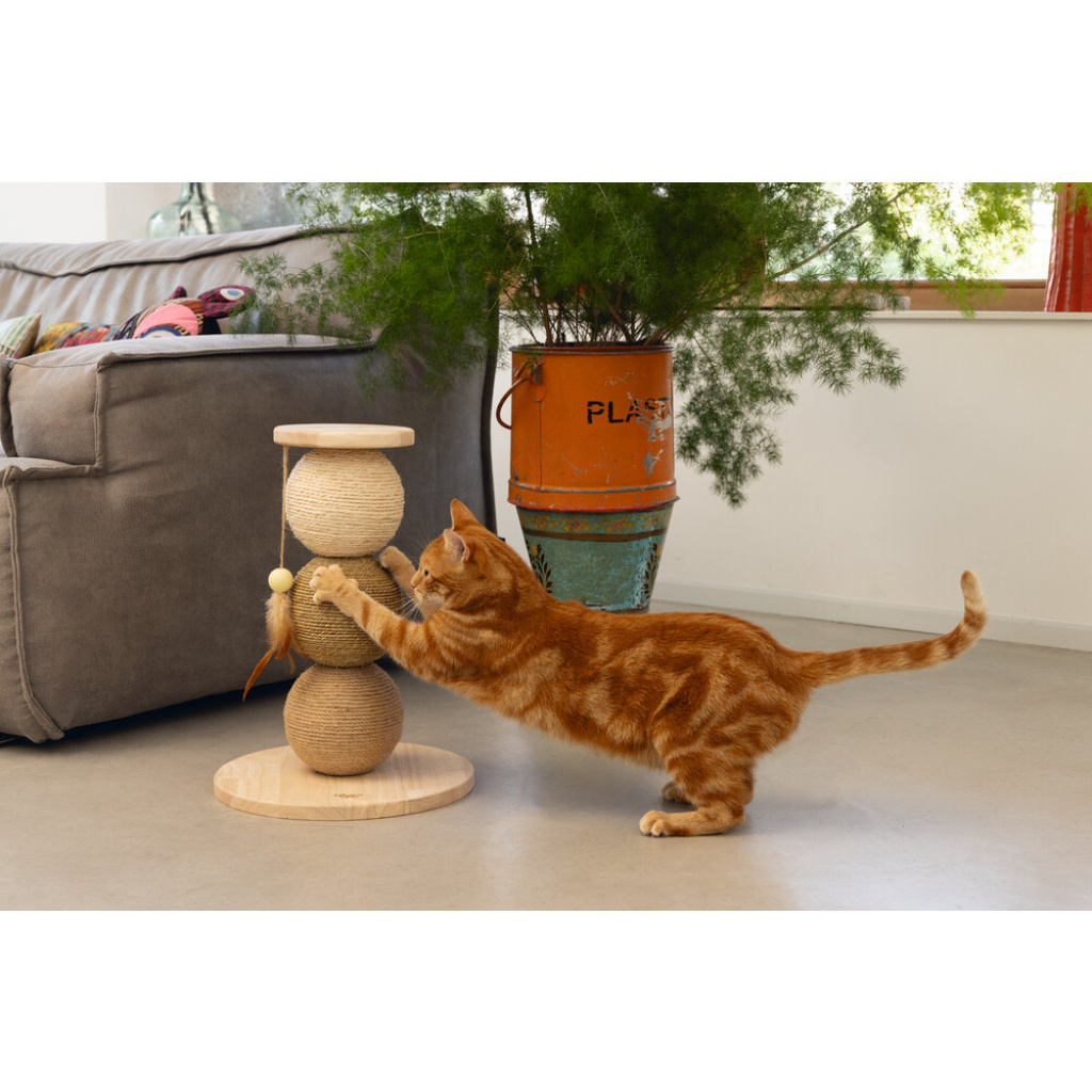 Beeztees Dbl Elio Kedi Tırmalama Tahtası ve Oyuncağı 34x34x47,5cm