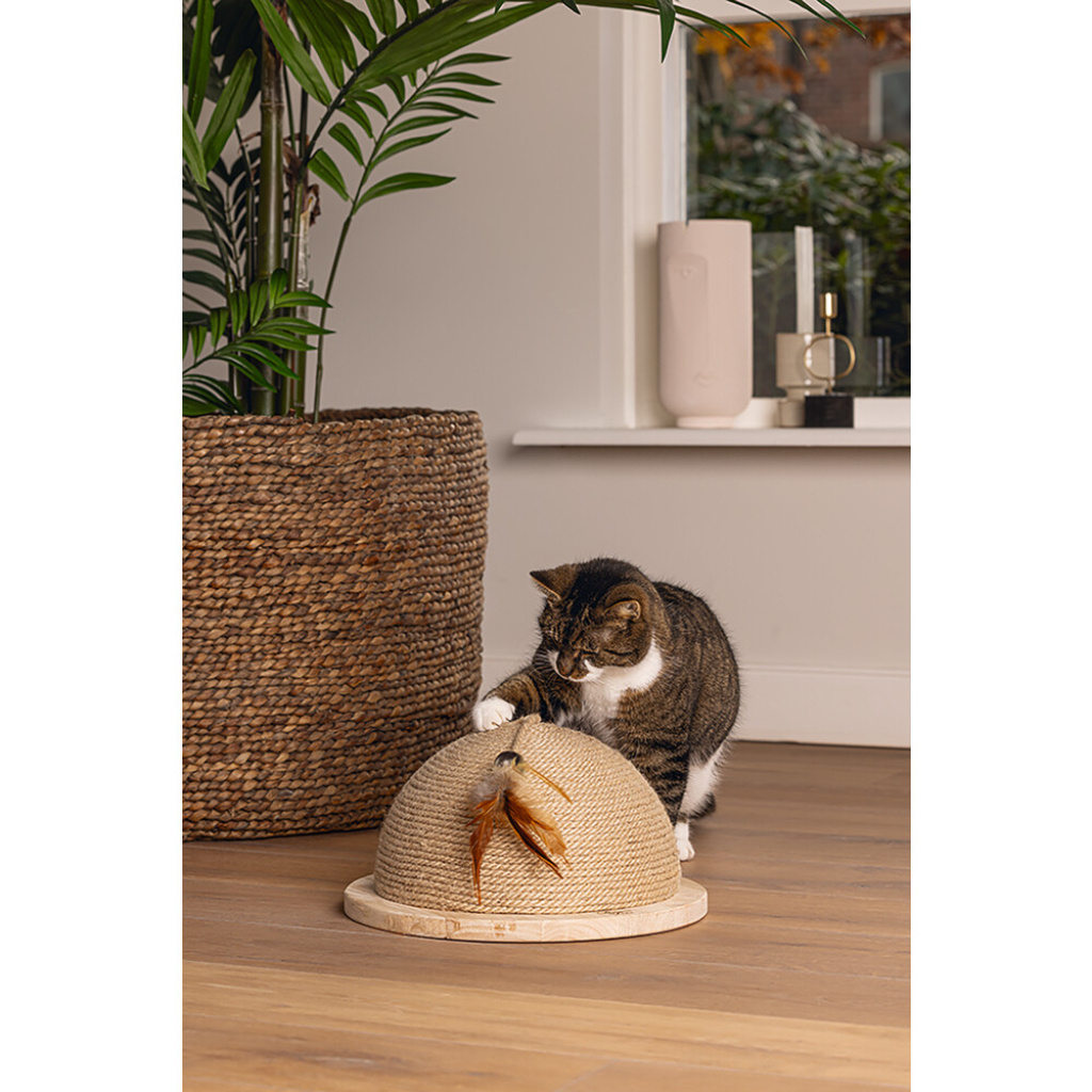 Beeztees Dbl Vivi Kedi Tırmalama Tahtası ve Oyuncağı 34,5x34,5x18cm
