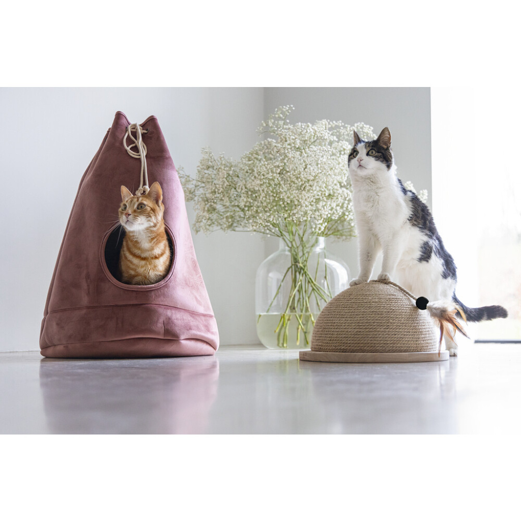 Beeztees Dbl Vivi Kedi Tırmalama Tahtası ve Oyuncağı 34,5x34,5x18cm