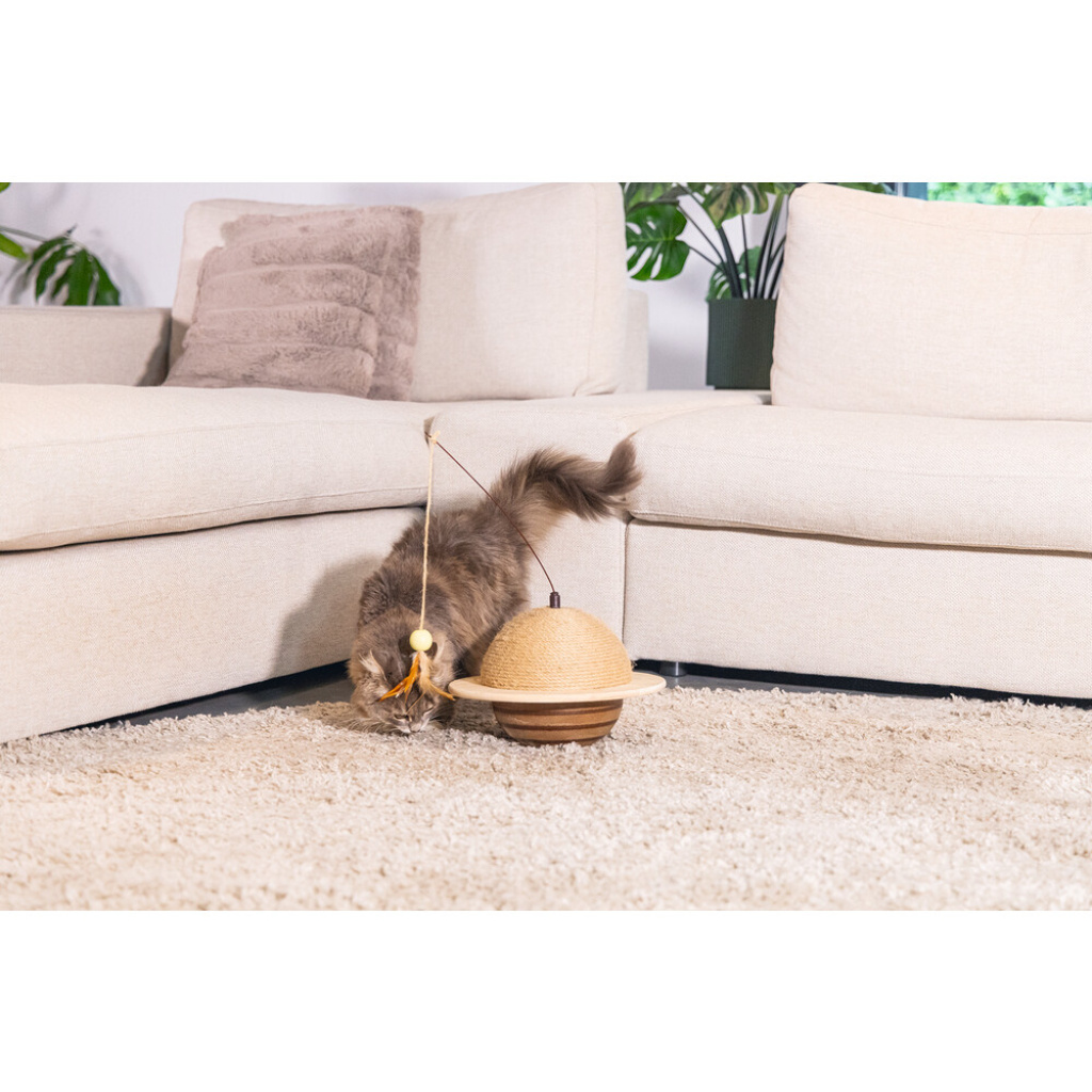 Beeztees Dbl Wiggly Kedi Tırmalama Tahtası ve Oyuncağı 29,5x29,5x20cm