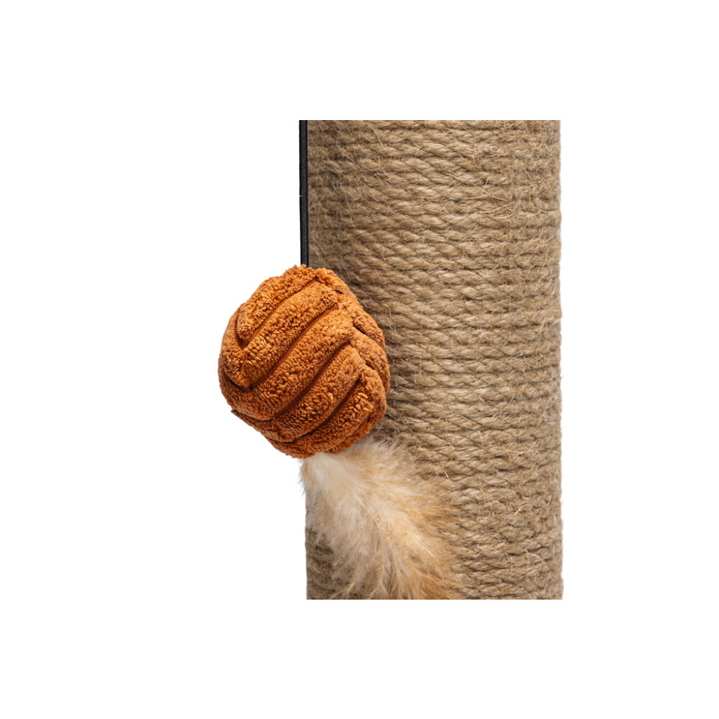 Beeztees Dbl Ribbed Kedi Tırmalama Tahtası ve Oyuncağı 35x35x50cm (Turuncu)