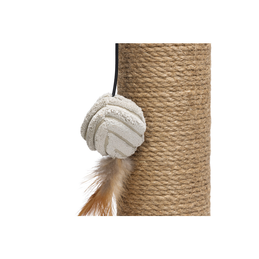 Beeztees Dbl Ribbed Kedi Tırmalama Tahtası ve Oyuncağı 35x35x50cm (Gri)