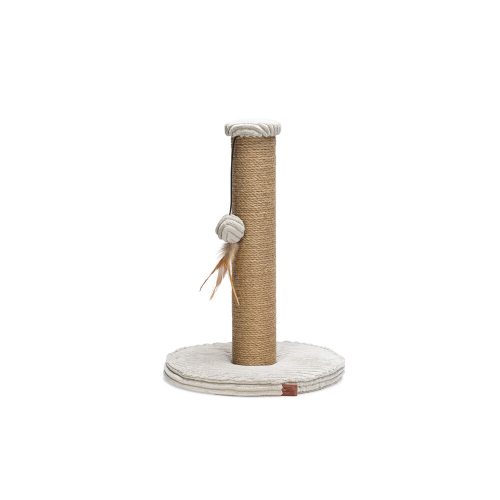 Beeztees Dbl Ribbed Kedi Tırmalama Tahtası ve Oyuncağı 35x35x50cm (Gri)