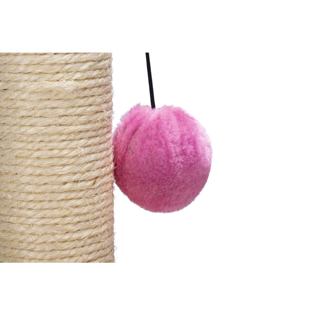 Beeztees Gotcha Kedi Tırmalama Tahtası ve Oyuncağı 27x27x40cm (Pembe)