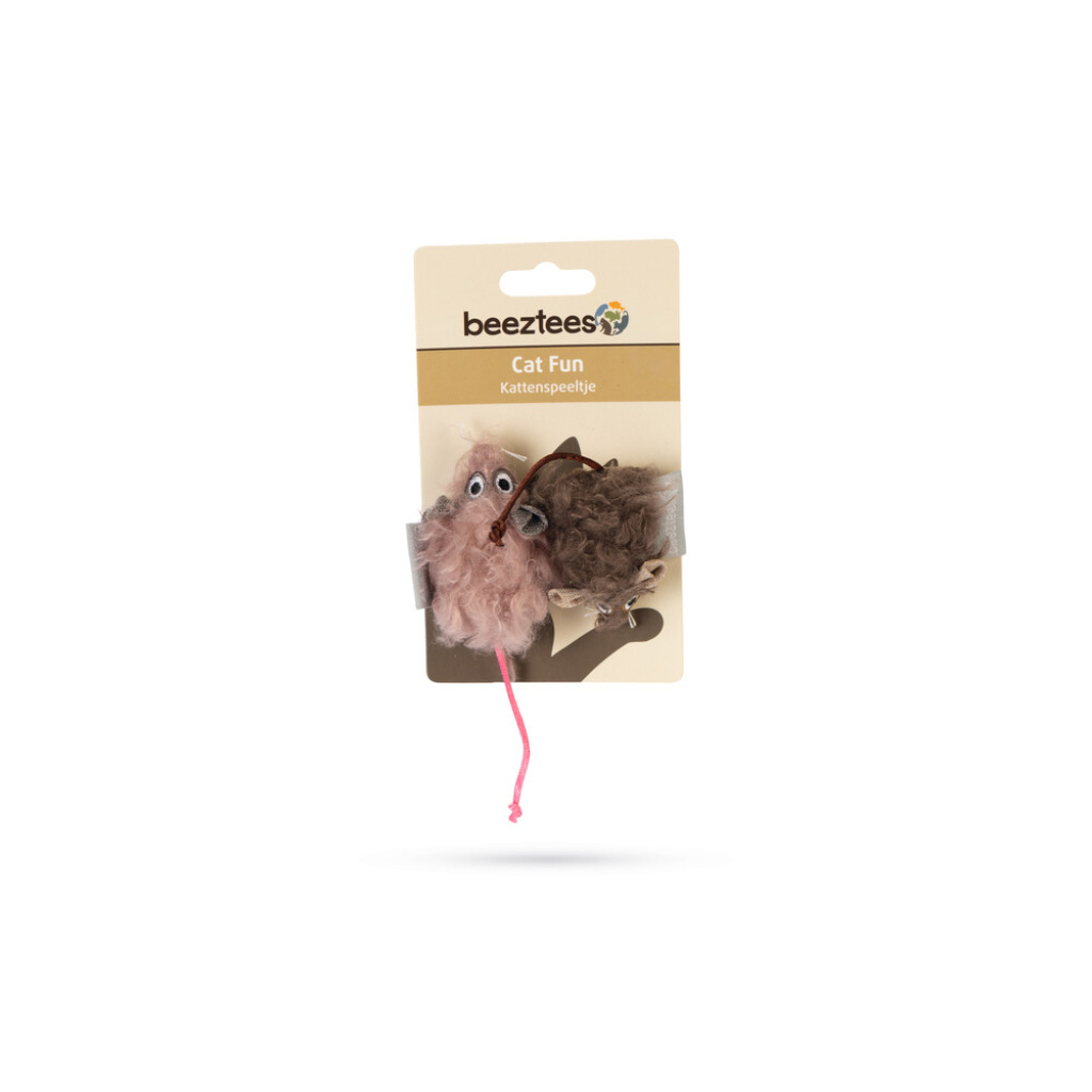 Beeztees Peluş 2'li Fare Kedi Oyuncağı 14,5x5x1,5cm