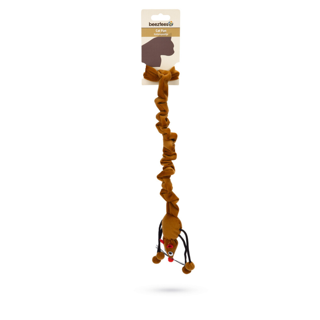 Beeztees Bungee Asılabilir Elastik Kuyruklu Fare Kedi Oyuncağı 52cm