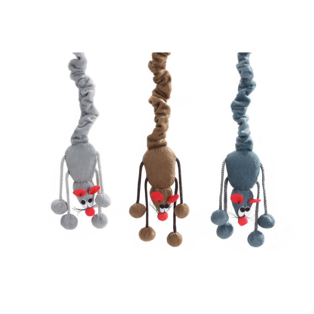 Beeztees Bungee Asılabilir Elastik Kuyruklu Fare Kedi Oyuncağı 52cm