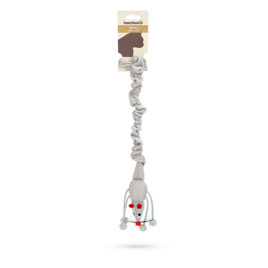 Beeztees Bungee Asılabilir Elastik Kuyruklu Fare Kedi Oyuncağı 52cm