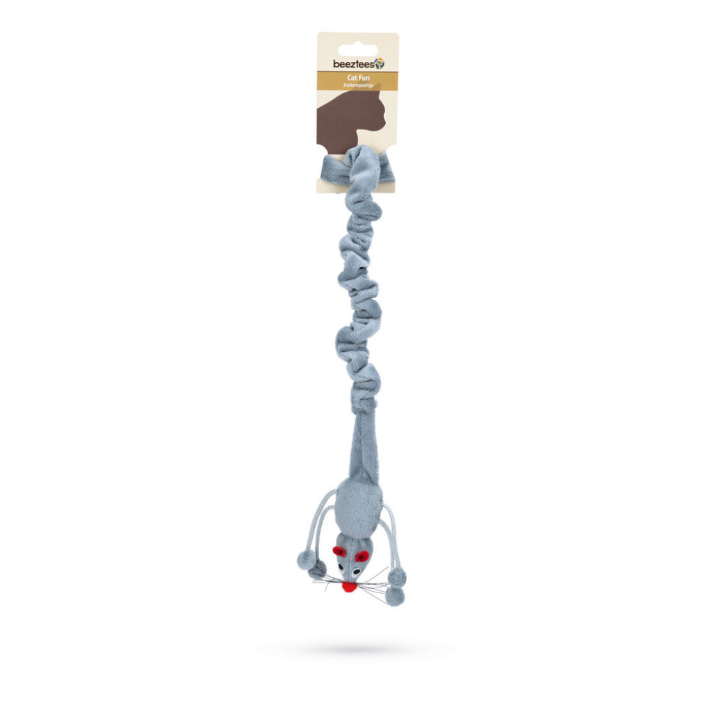 Beeztees Bungee Asılabilir Elastik Kuyruklu Fare Kedi Oyuncağı 52cm