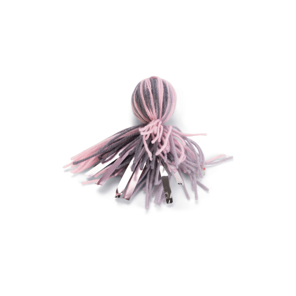 Beeztees Octy Yün ve Kurdela Ahtapot Kedi Oyuncağı 12x4x4cm (Pembe)