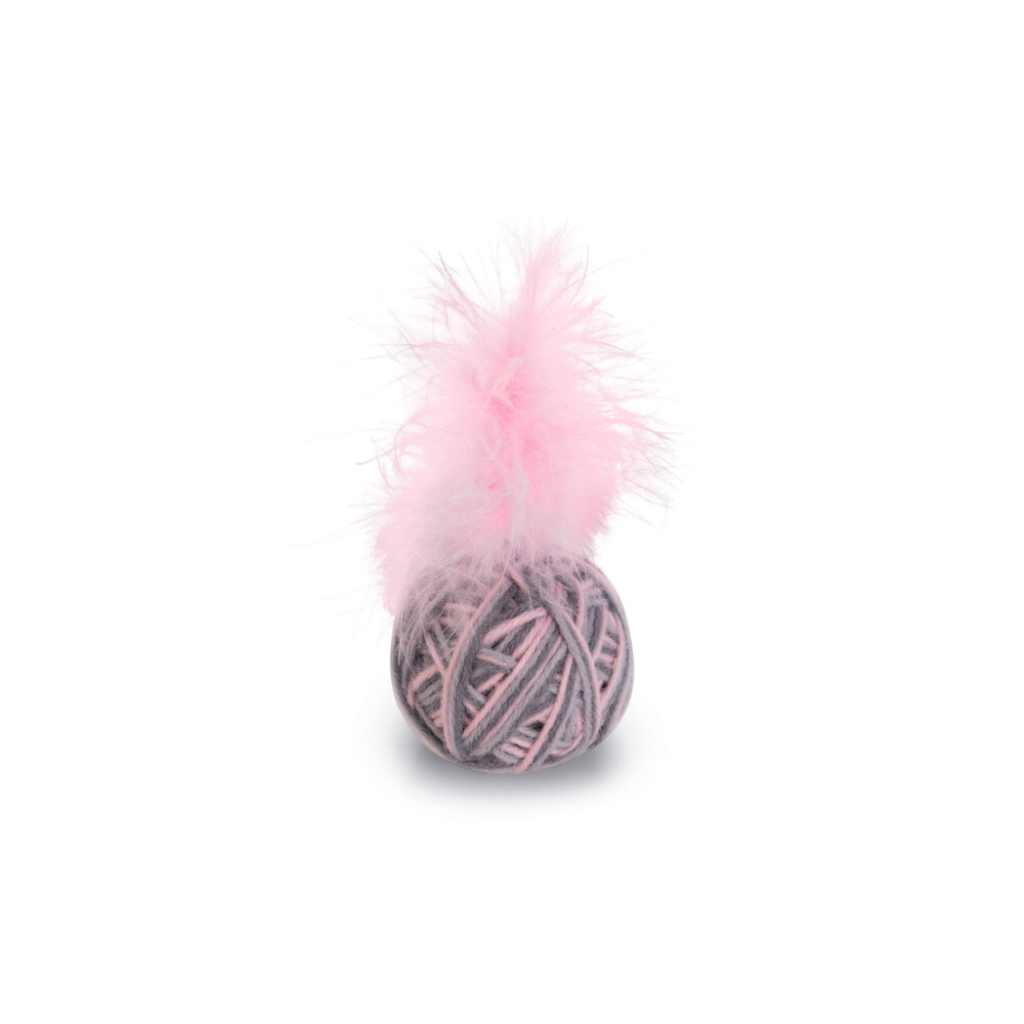 Beeztees Ming Yün Tüylü Top Kedi Oyuncağı 5cm (Pembe)