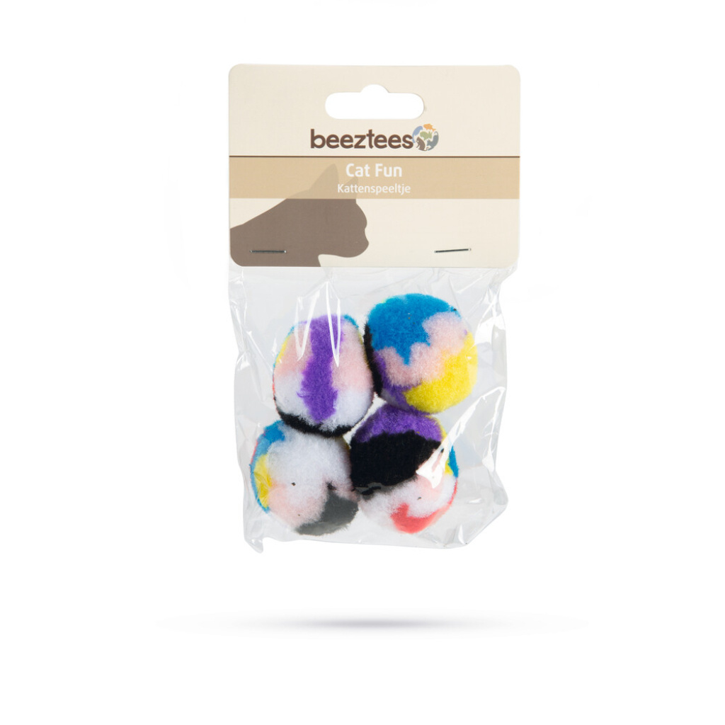 Beeztees Pompon Peluş Top Kedi Otlu Kedi Oyuncağı 4cm (4 Adet)
