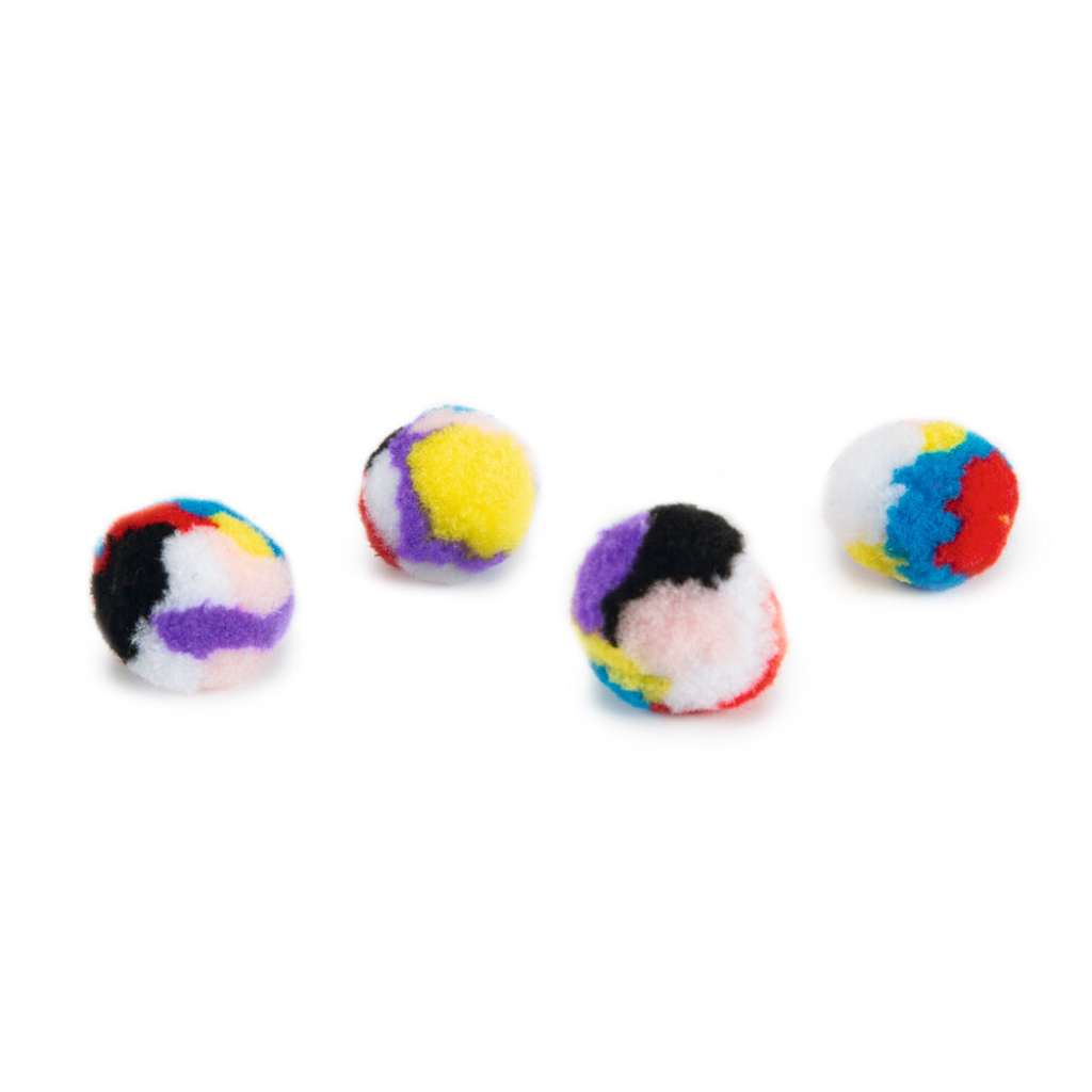 Beeztees Pompon Peluş Top Kedi Otlu Kedi Oyuncağı 4cm (4 Adet)