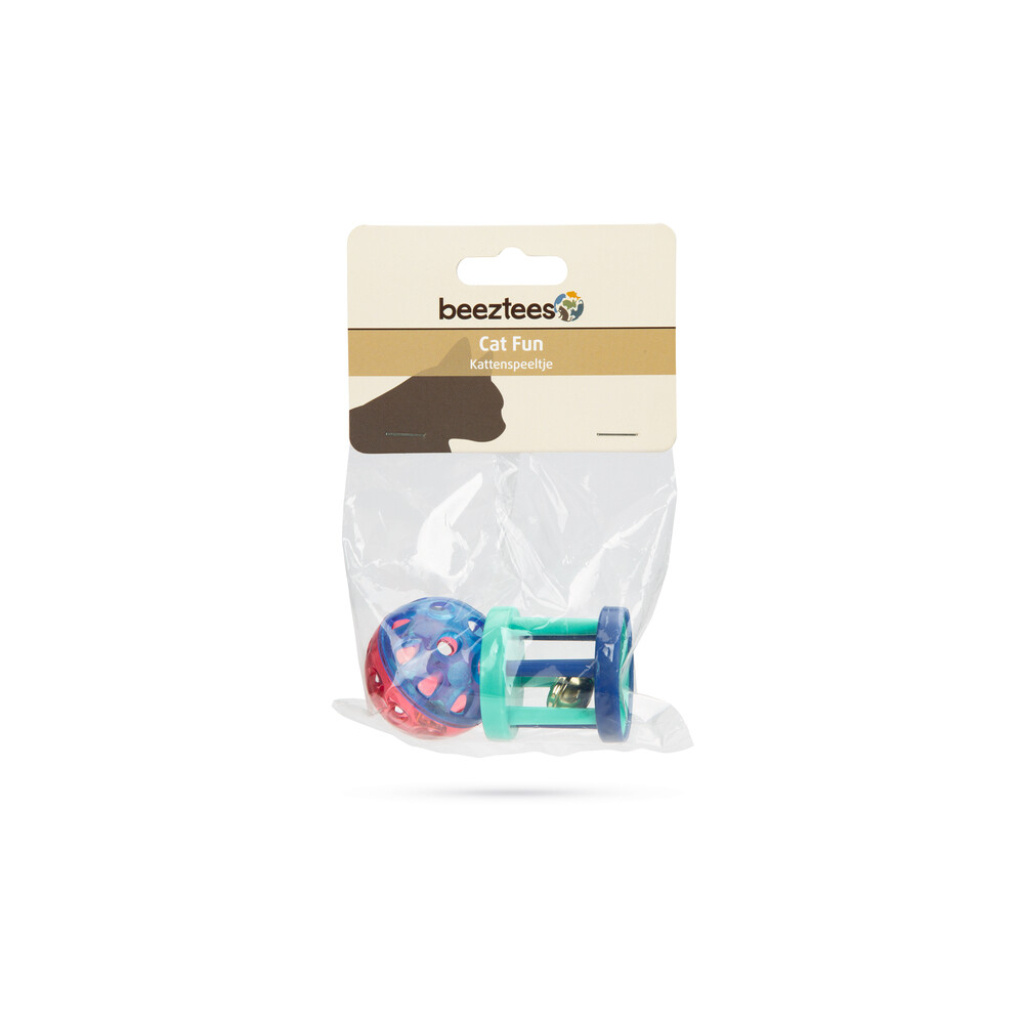 Beeztees Sesli Top ve Silindir Kedi Oyuncağı 4x3,8x3,8cm (2 Adet)