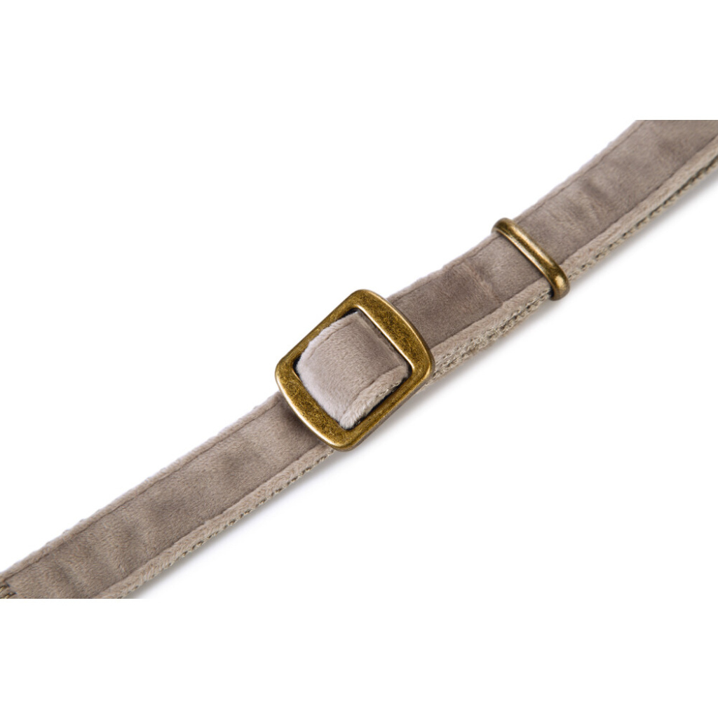 Beeztees Dbl Velura Kadife Köpek Boyun Tasması 35-50cm (Gri)