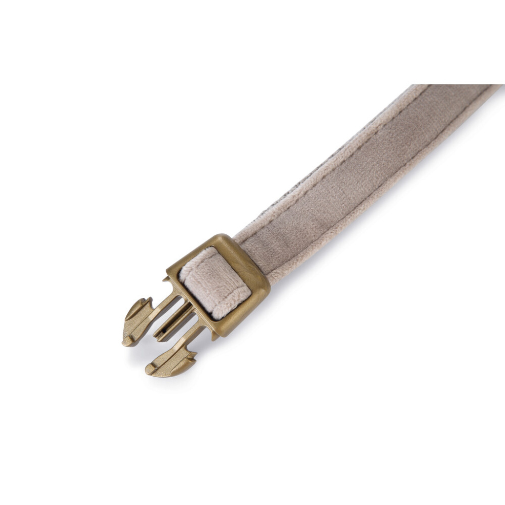 Beeztees Dbl Velura Kadife Köpek Boyun Tasması 26-40cm (Gri)