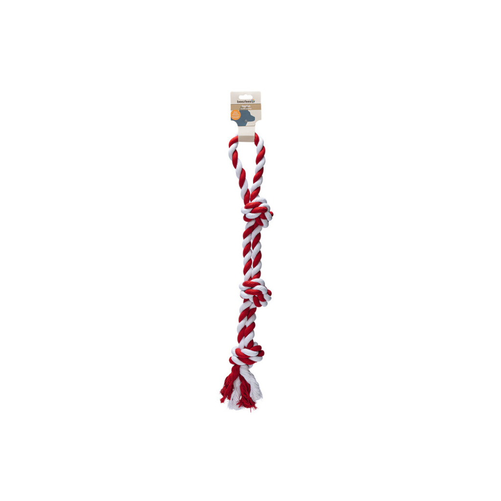 Beeztees Çift Düğümlü Pamuk Diş İpi Köpek Oyuncağı 63x11x11cm