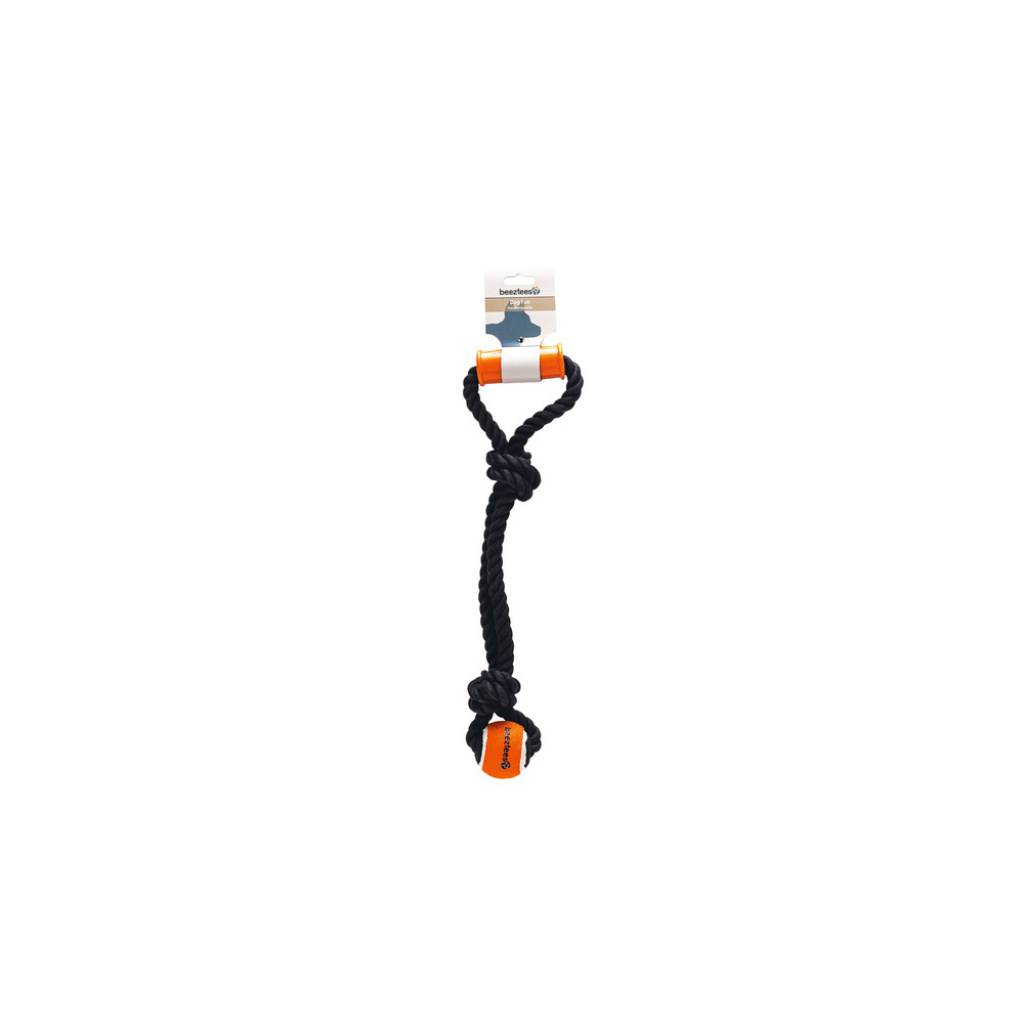 Beeztees Flostouw Tenis Topu Uçlu Diş İpi Köpek Oyuncağı 50x13,5x6,3cm (Siyah)