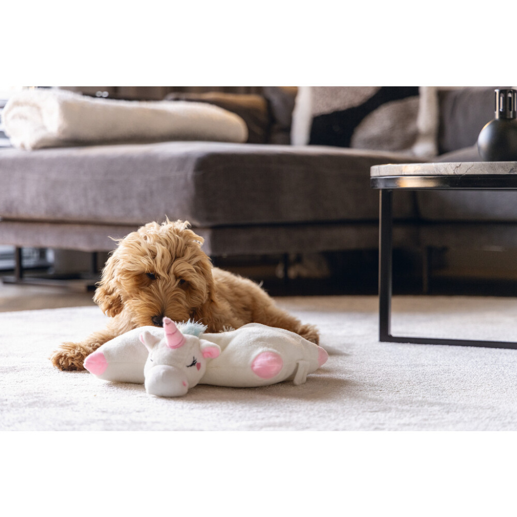 Beeztees Mon Isıtıcılı Peluş Yavru Köpek Oyuncağı 34x33x12cm (Beyaz)