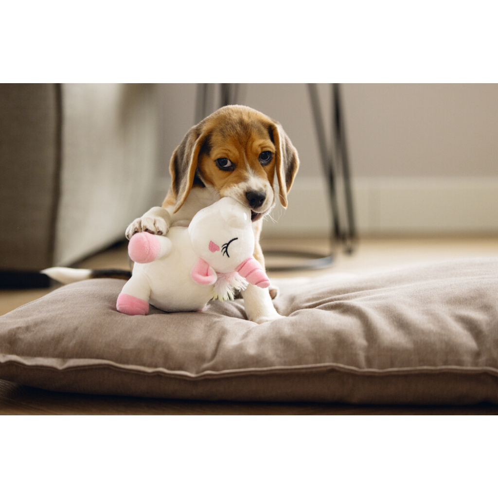 Beeztees Peluş Unicorn Yavru Köpek Oyuncağı 18x15x11,5cm (Beyaz)