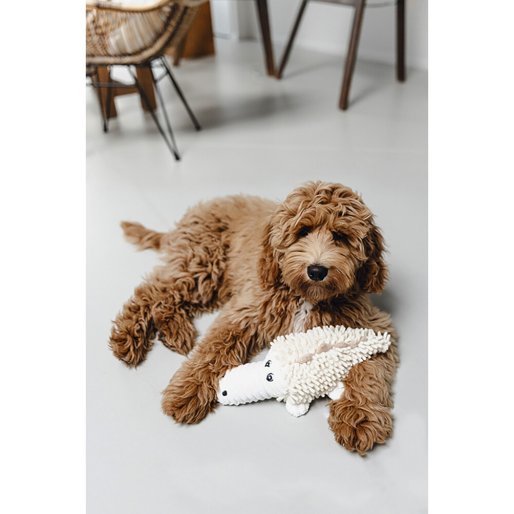 Beeztees Jort Peluş Timsah Köpek Oyuncağı 36x16x10cm (Beyaz)