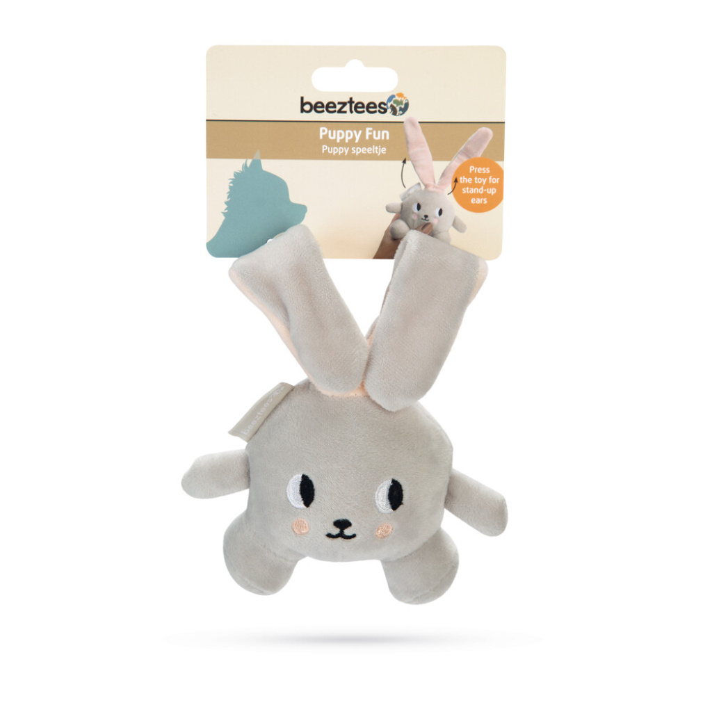Beeztees Peluş Tavşan Yavru Köpek Oyuncağı 15x9x4cm (Gri)