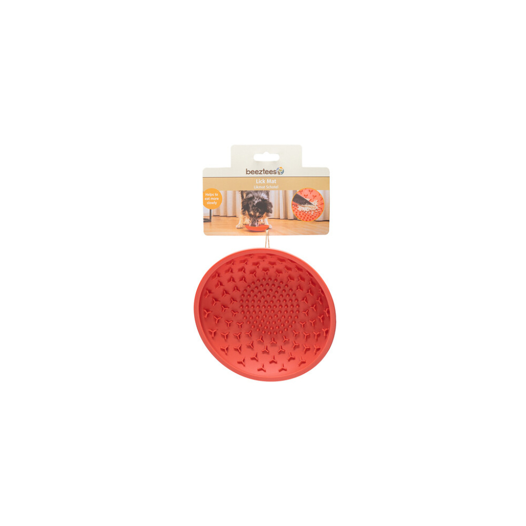 Beeztees Lick Silikon Yavru Köpek Mama Yeme Oyuncağı 19cm (Kırmızı)