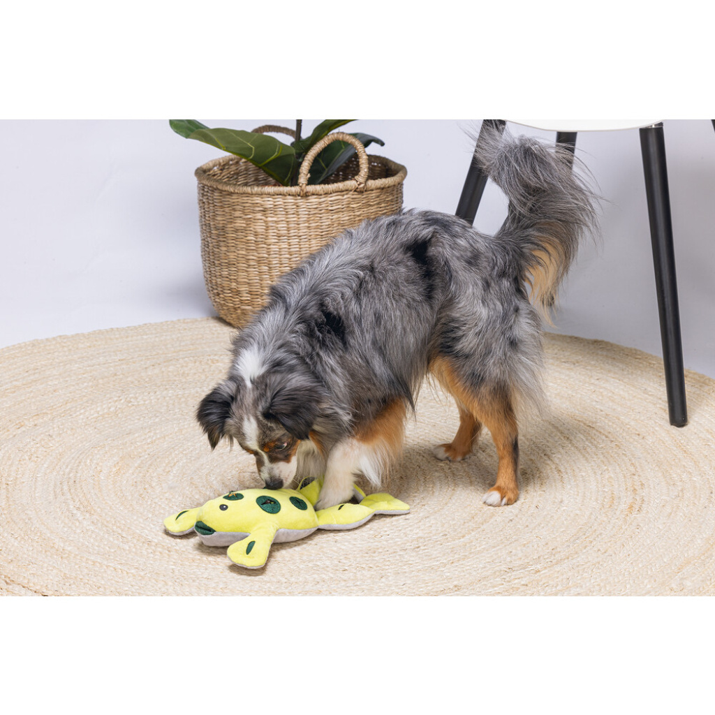 Beeztees Peluş Kurbağa Köpek Ödül Saklama Oyuncağı 31x20x7cm (Sarı)