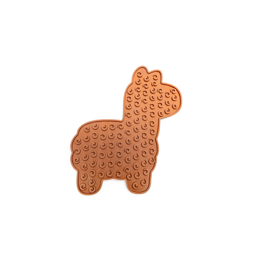 Beeztees Silikon Lama Yavru Köpek Mama Yeme Oyuncağı 25x22cm (Kahverengi)
