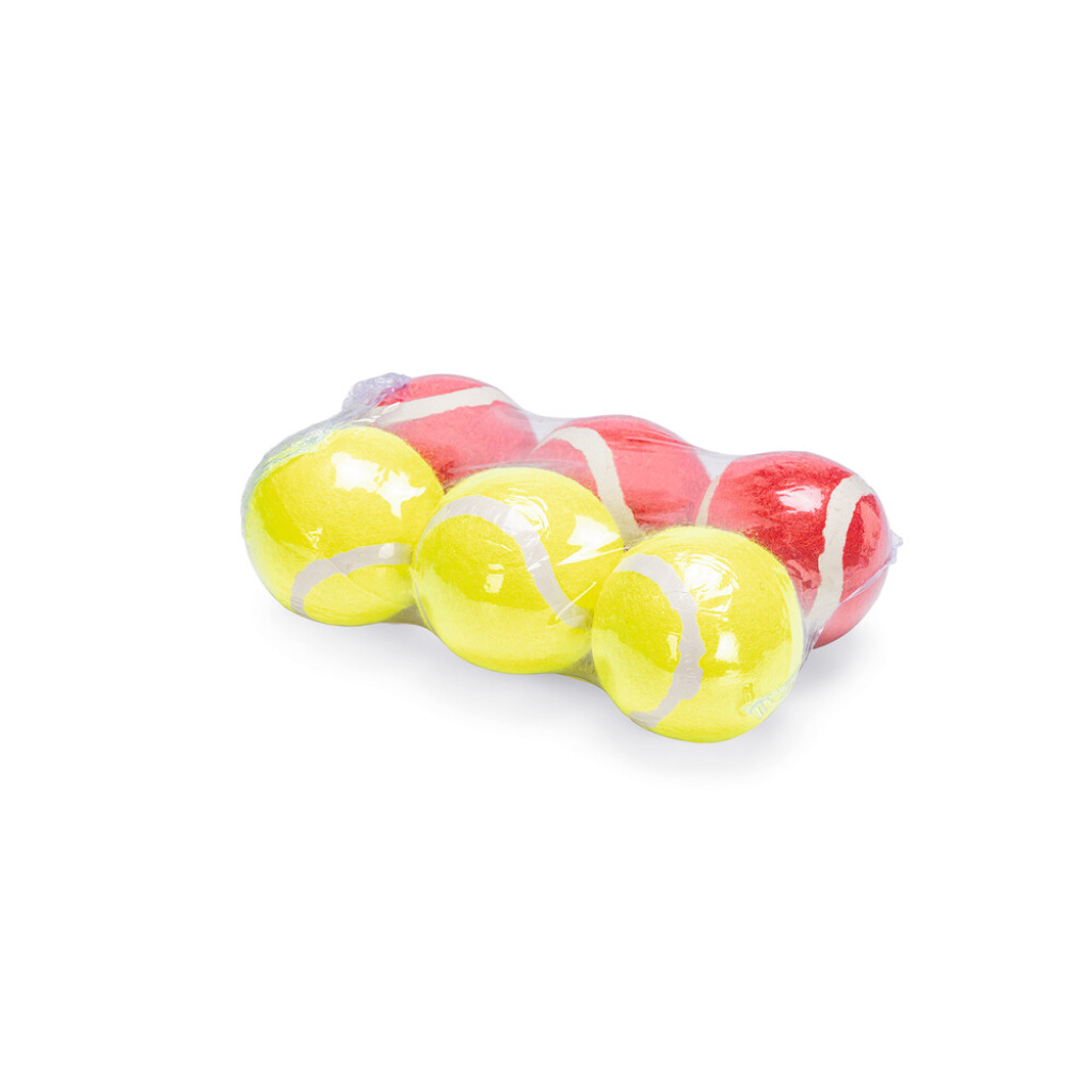 Beeztees Tenis Topları Köpek Oyuncağı 6,5cm (Kırmızı/Sarı) [6 Adet]