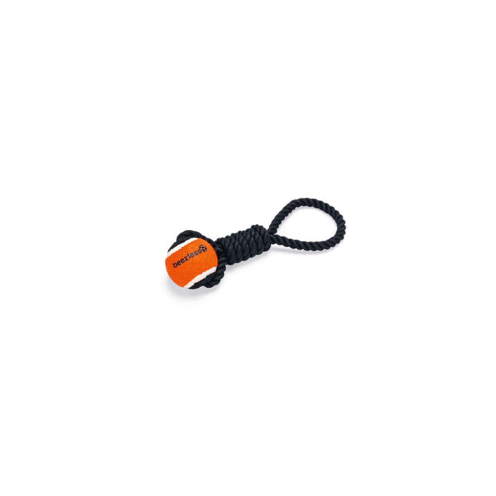 Beeztees Leira Tutamaçlı Diş İpi Tenis Topu Köpek Oyuncağı 30x7x6,3cm (Turuncu)