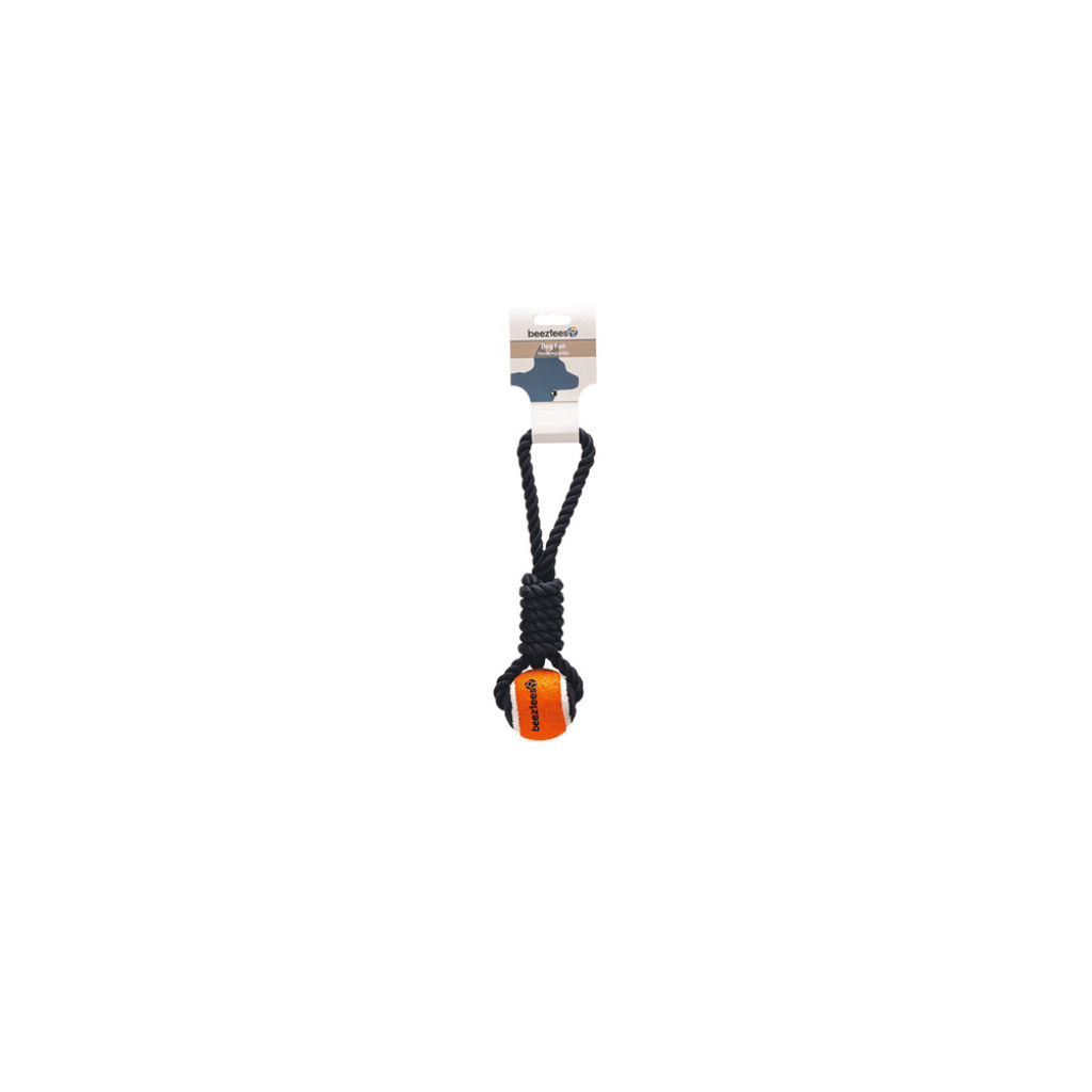 Beeztees Leira Tutamaçlı Diş İpi Tenis Topu Köpek Oyuncağı 30x7x6,3cm (Turuncu)