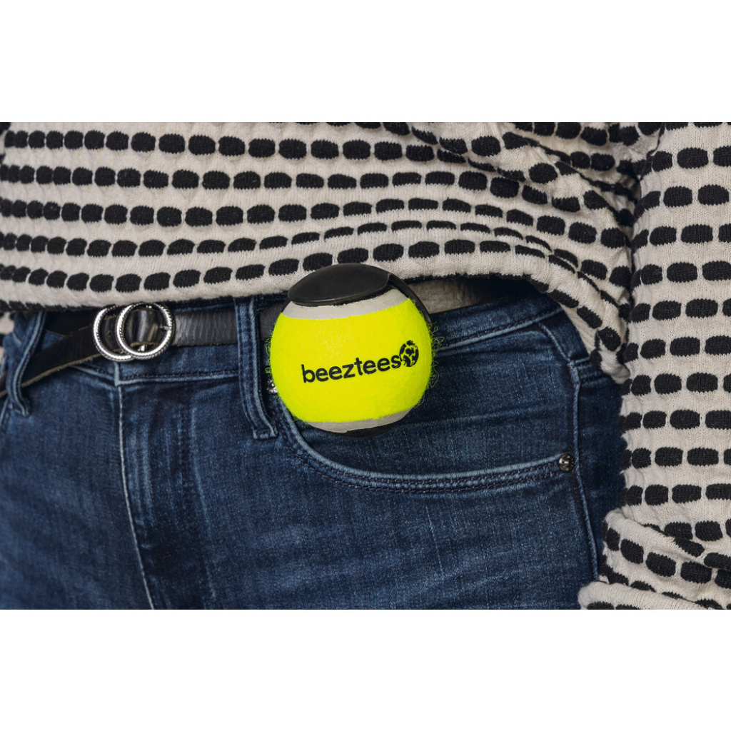 Beeztees Fetch Tutma Aparatlı Tenis Topu Köpek Oyuncağı 8x6,5x6,5cm (Sarı)