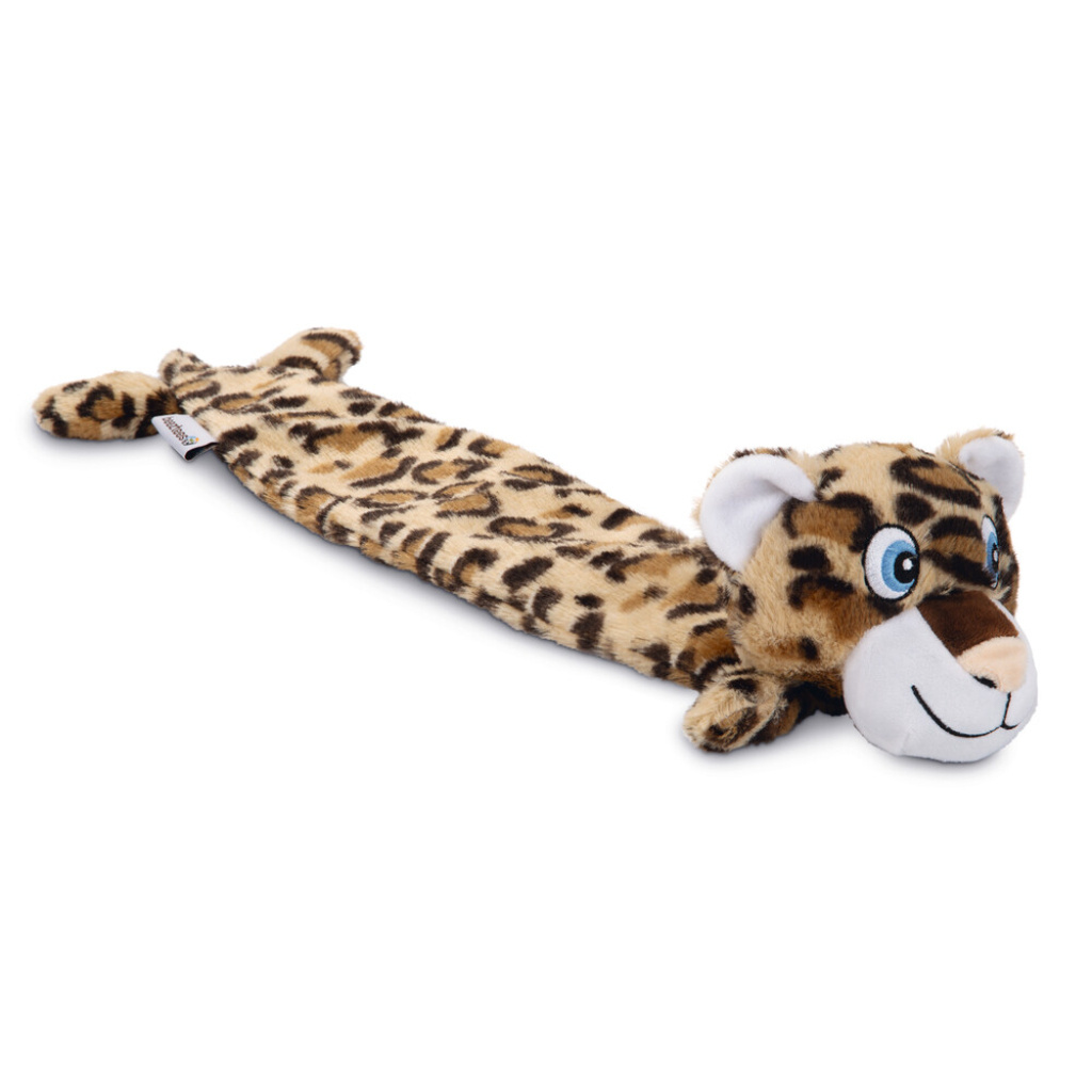 Beeztees Abu Peluş Leopar Sesli Köpek Oyuncağı 53x10x5cm (Kahverengi)