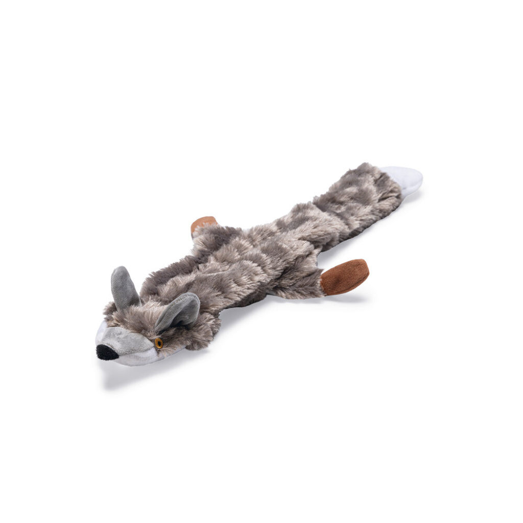 Beeztees Flatino Peluş Tilki Sesli Köpek Oyuncağı 30x13x2,5cm (Gri)