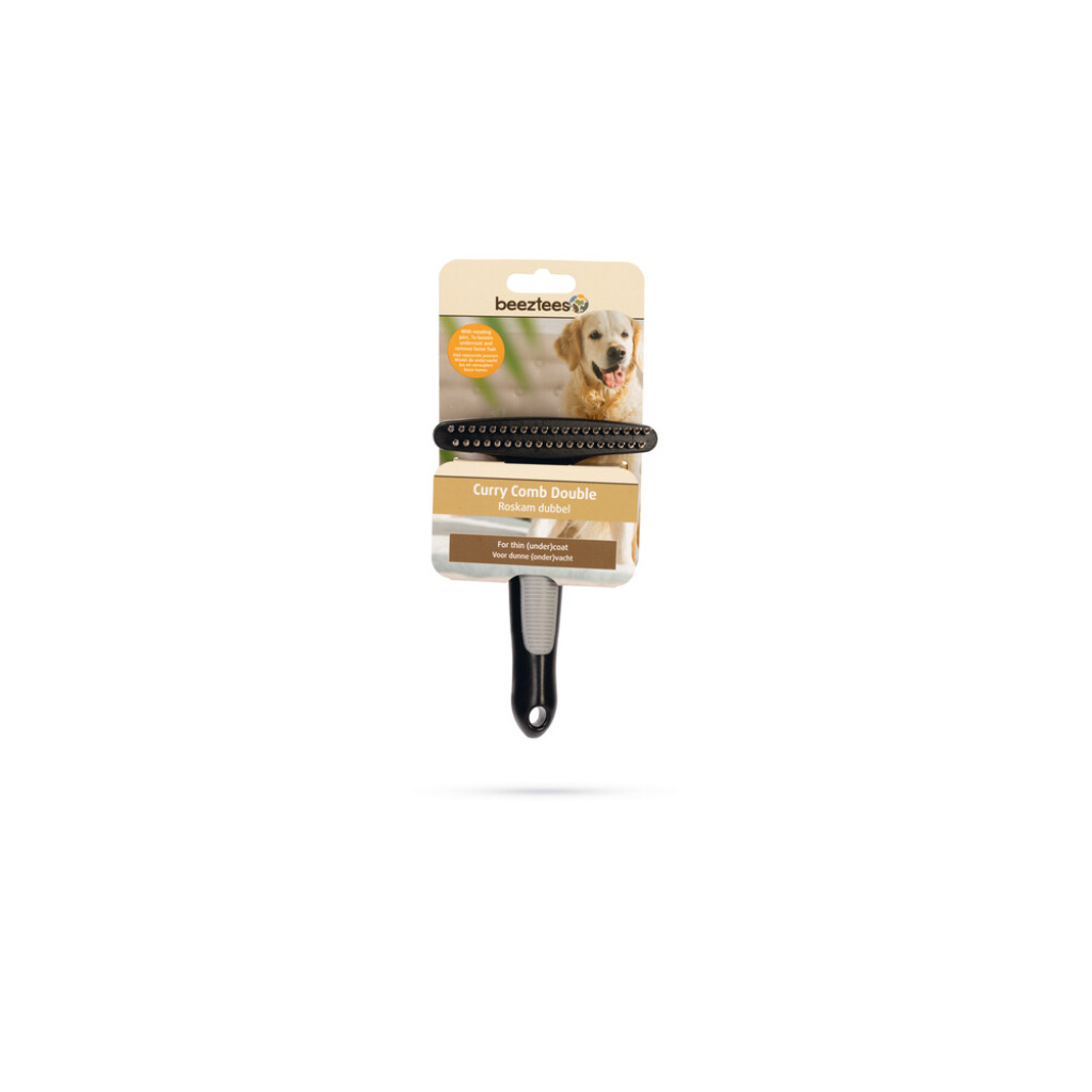Beeztees Curry Çift Sıralı Sık Alt Kürklü Köpek Tarağı 16,5x10,5x3cm