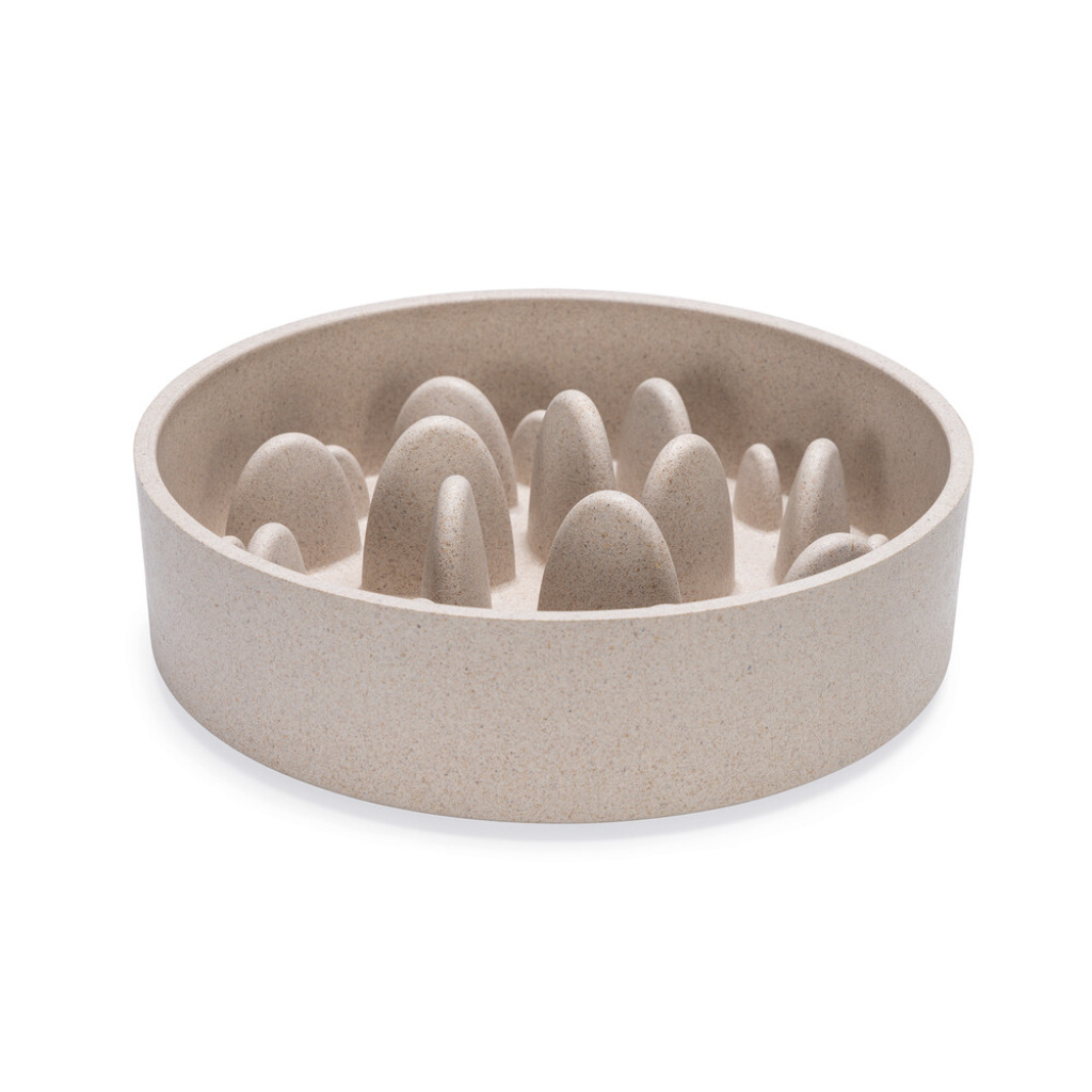 Beeztees Dbl Pom Yavaş Besleme Köpek Mama Kabı 1430ml (Bej)