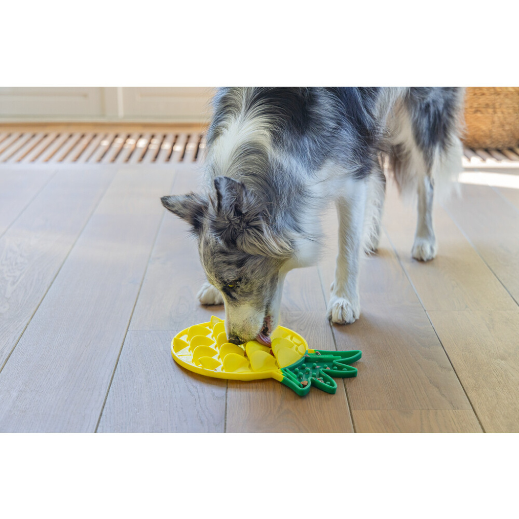Beeztees Silikon Ananas Yavru Köpek Yaş Mama Yeme Oyuncağı 30x20x3cm (Sarı)