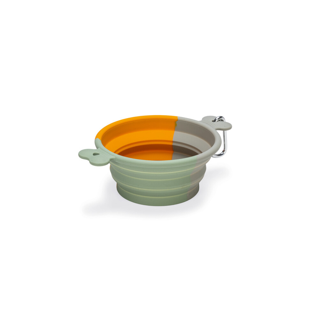 Beeztees Rua Silikon Teleskopik Köpek Mama ve Su Kabı 750ml (Turuncu)