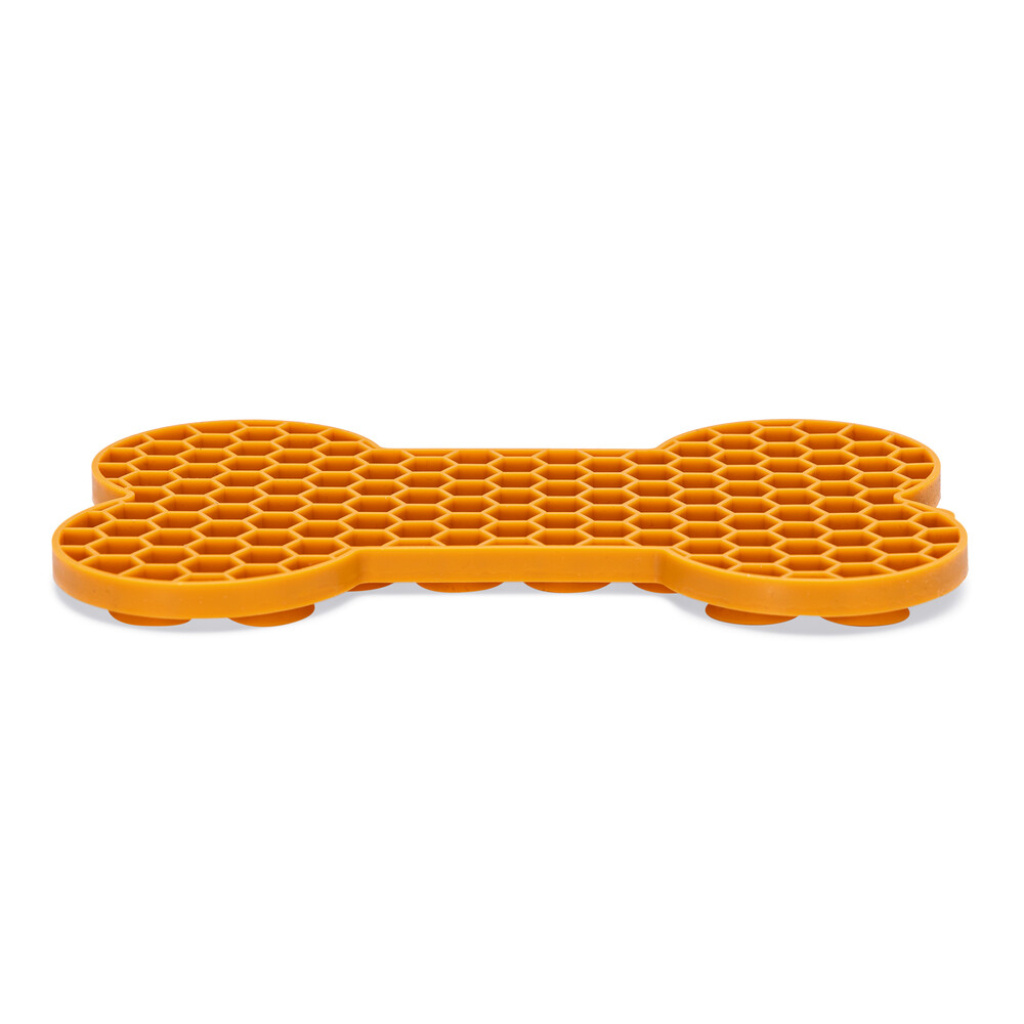 Beeztees Silikon Kemik Yavru Köpek Yaş Mama Yeme Oyuncağı 18x11cm (Turuncu)