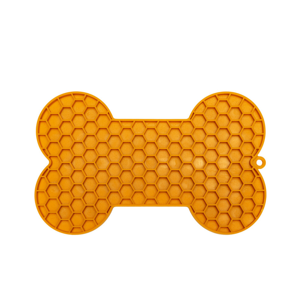 Beeztees Silikon Kemik Yavru Köpek Yaş Mama Yeme Oyuncağı 18x11cm (Turuncu)