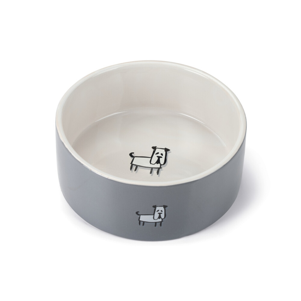 Beeztees Seramik Köpek Mama ve Su Kabı 2000ml (Beyaz)