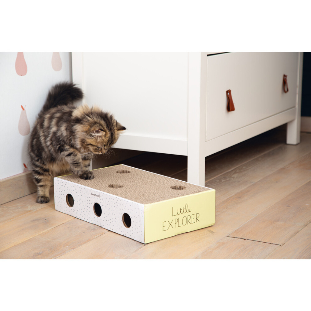 Beeztees Riva Yavru Kedi Tırmalama Kartonu ve Oyuncağı 25x42x10cm