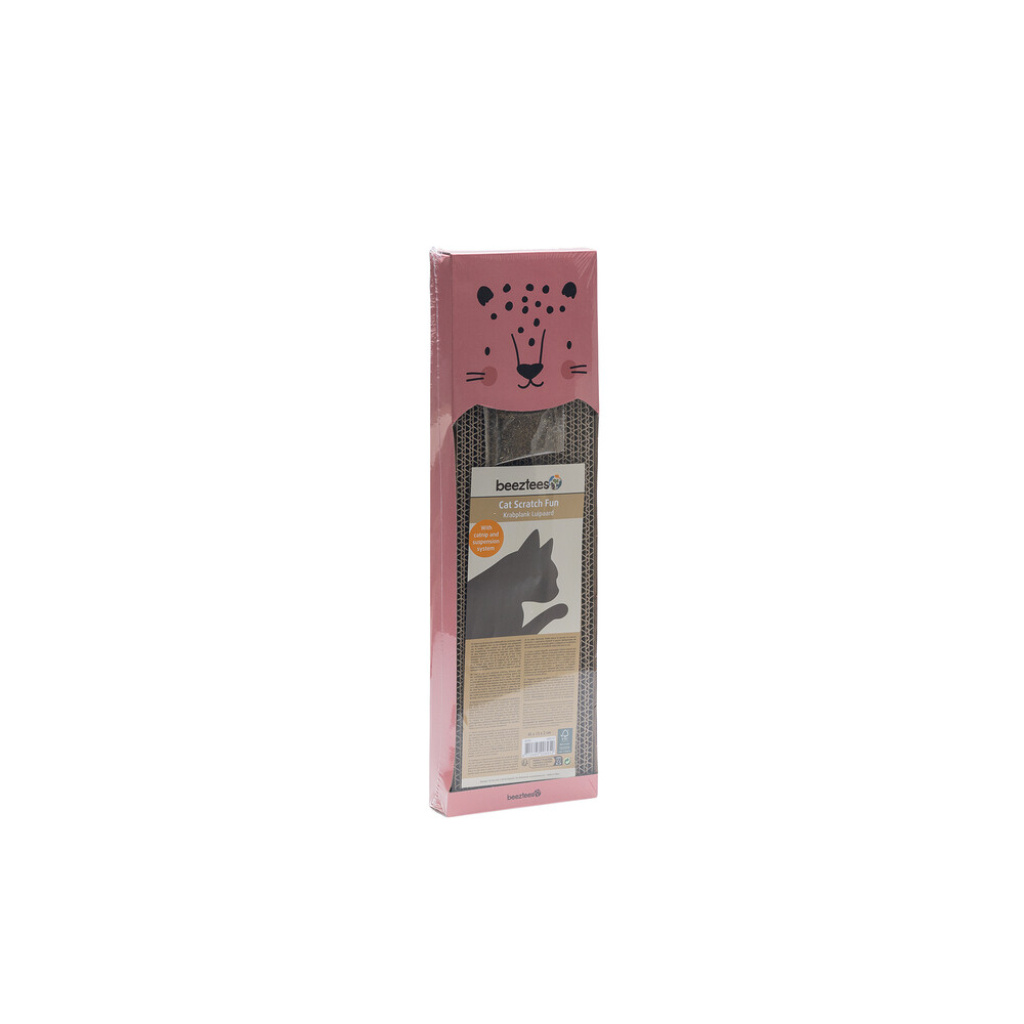 Beeztees Leopard Kedi Tırmalama Kartonu 45x13x2cm (Pembe)
