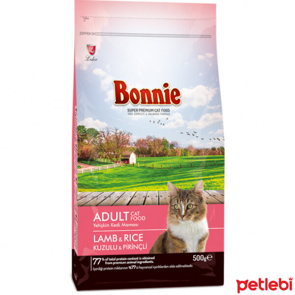 Bonnie Kuzulu ve Pirinçli Yetişkin Kedi Maması 500gr
