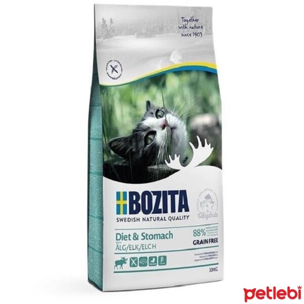 Bozita Diet&Stomach Hassas Mideli Kediler için Tahılsız Geyikli Kısırlaştırılmış Kedi Maması 10kg